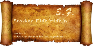 Stokker Flórián névjegykártya